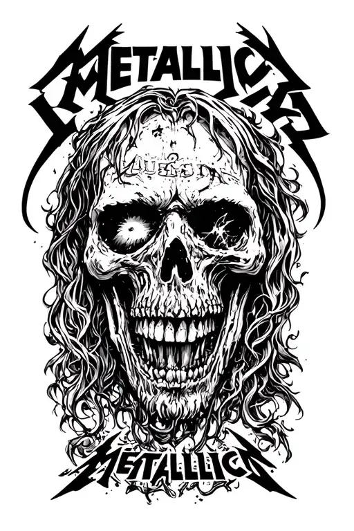 enter sandman lyrics in Metallica font tattoo design idea