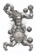 Gods power money gambling fitness strength knowledge tattoo design idea