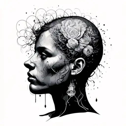 Overthinking Head tattoo design idea
