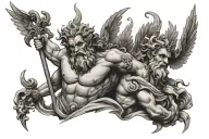 Zeus vs Cronus tattoo design idea