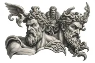 Zeus vs Cronus tattoo design idea