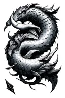 taurus, aquarius, pisces arrow tattoo design idea