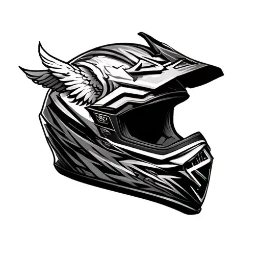 angel and devil motocross helmet tattoo design idea