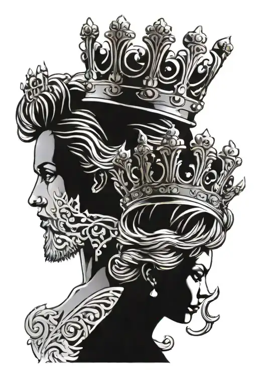 king And queen crown tattoo design idea