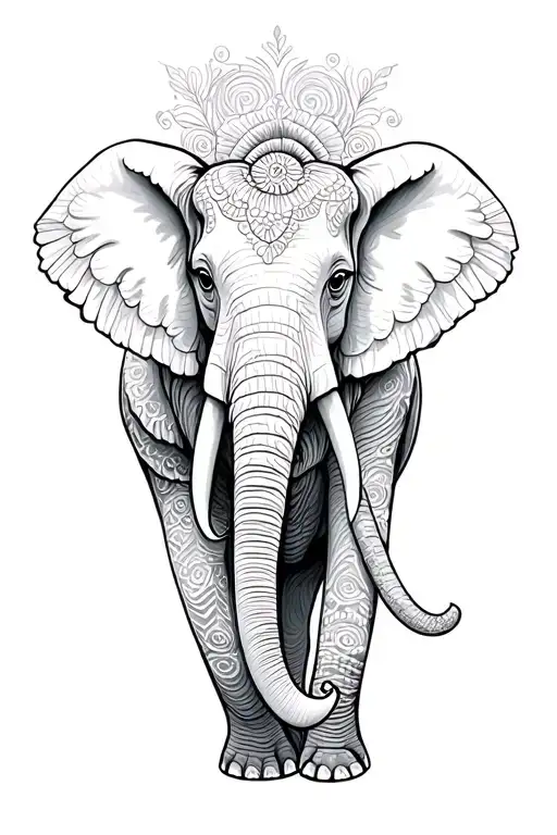 elephant tattoo design idea