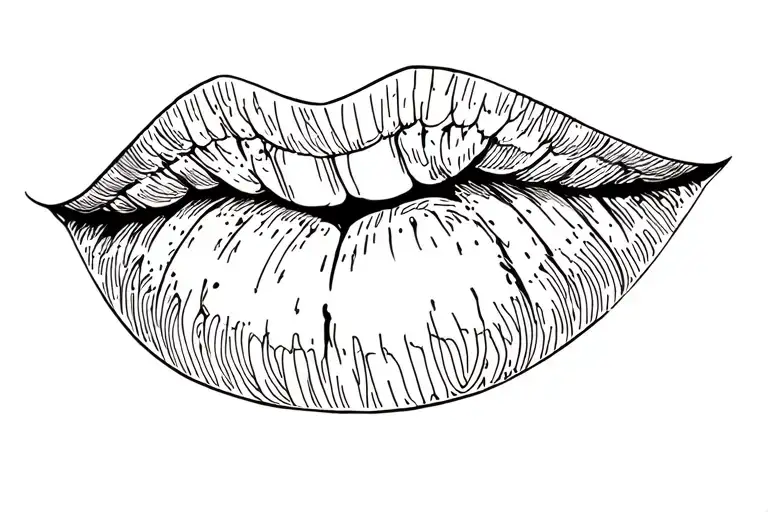 lip print tattoo design idea