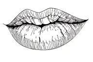 lip print tattoo design idea