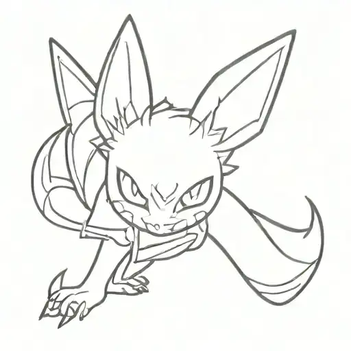 devil Umbreon tattoo design idea
