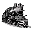 steam train tattoo design idea