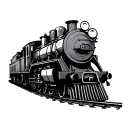 steam train tattoo design idea