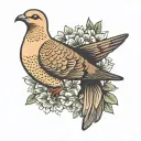 mourning dove traditional style tattoo design idea