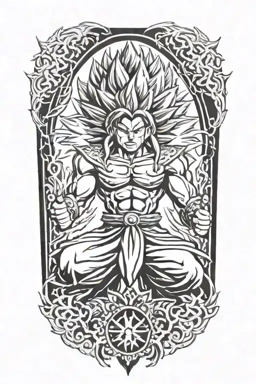 super saiyan indian tattoo design idea