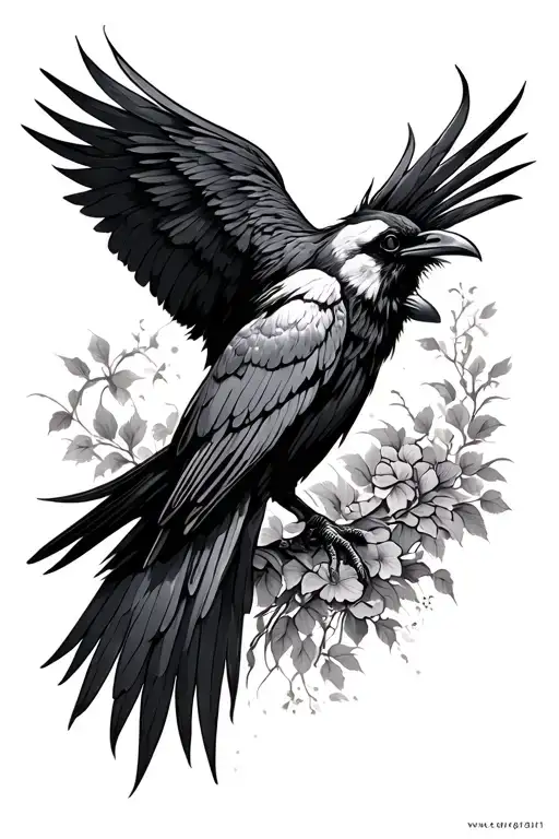 Crow Japanese Full Sleeve tattoo tattoo design idea