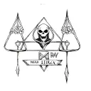 libra sign with the name neji on one side and Ray on the other and a baby grim reaper tattoo design idea