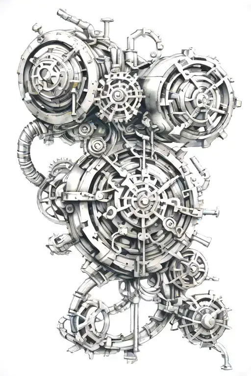 bio mechanical tattoo design idea