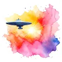 watercolor Star Trek enterprise 1701 D tattoo design idea