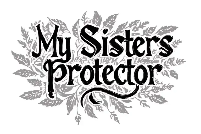 "My sisters protector" "My sisters protector" My Sisters Protector tattoo design idea