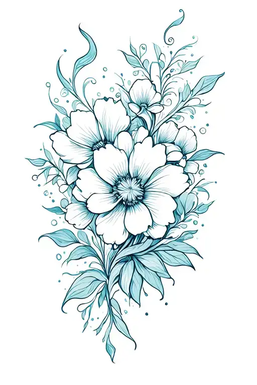 beauty you empower drivine femining energy, and as gentle as a flower. swirls , flowers tattoo design idea