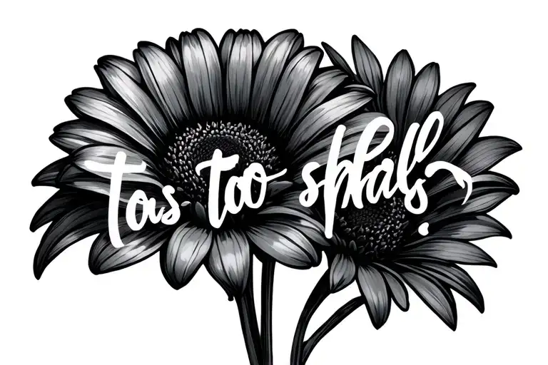"This too shall pass…" Gerbera tattoo design idea