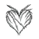 asparagus heart shaped tattoo design idea