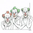 3 killer clowns see no evil speak no evil hear no evil tattoo design idea