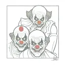 3 killer clowns see no evil speak no evil hear no evil tattoo design idea