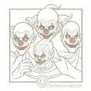 3 killer clowns see no evil speak no evil hear no evil tattoo design idea