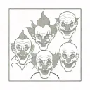 3 killer clowns see no evil speak no evil hear no evil tattoo design idea