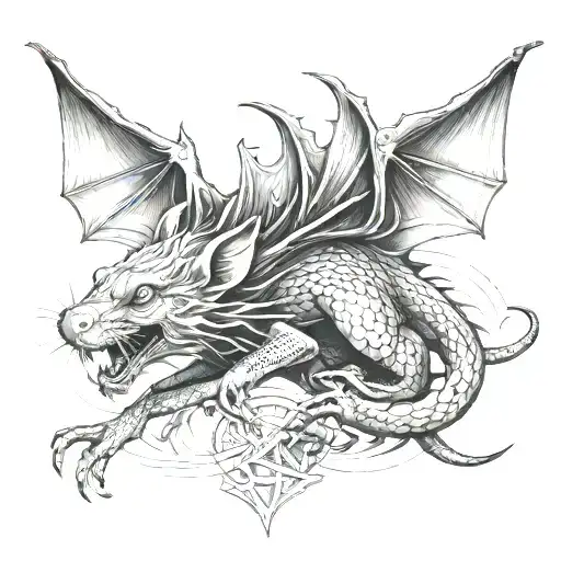 Rat and Dragon tattoo design idea