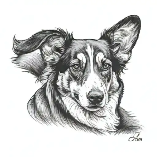 cardigan welsh corgi tattoo design idea