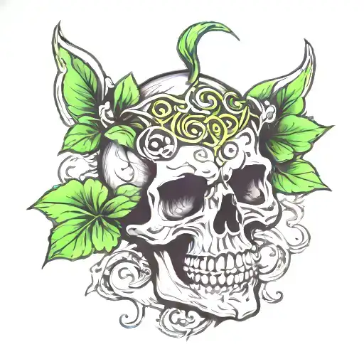 Irish skull tattoo design idea