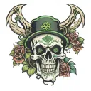 Irish skull tattoo design idea