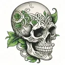Irish skull tattoo design idea