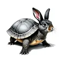 turtle and rabbit  tattoo design idea