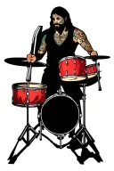 drum set tattoo design idea