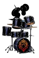 drum set tattoo design idea