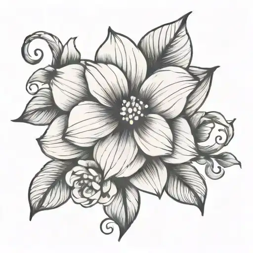 Disney, floral, dainty flower tattoo design idea