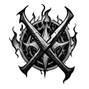 Make the Doom Slayers Symbol as a burning mark.  tattoo design idea