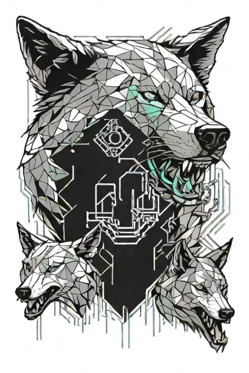 wolves tearing out a lambs throat tattoo design idea