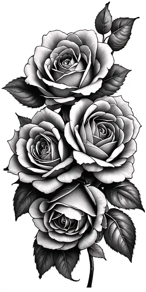 roses, Camellia represnting parents paint to represent my kids tattoo design idea