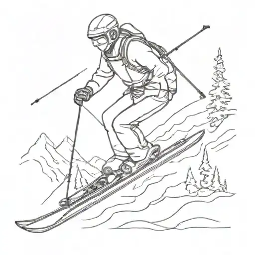 skier and snowboarder tattoo design idea
