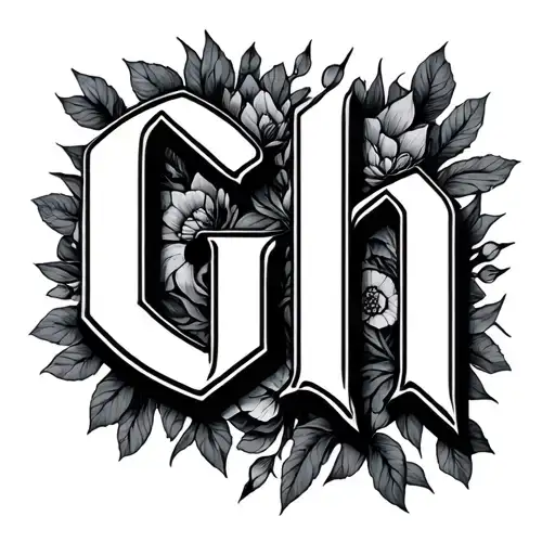 G L N letter together tattoo design idea