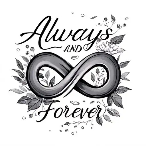 Always and Forever with infinity symbol tattoo design idea