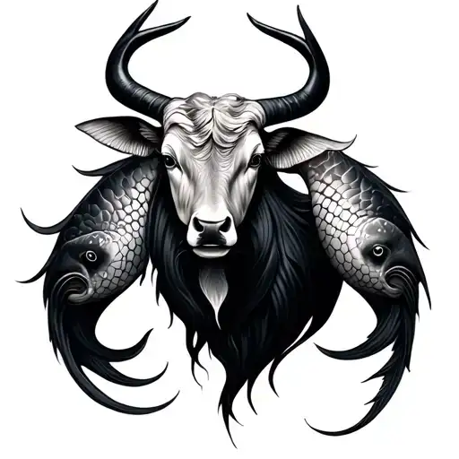 Taurus And Pisces tattoo design idea