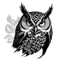 Gothic Owl tattoo design idea