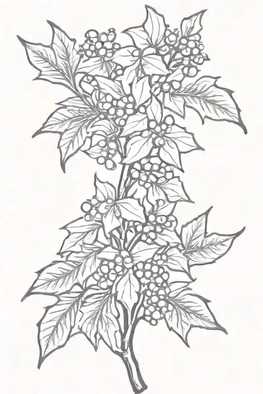 holly berries tattoo design idea