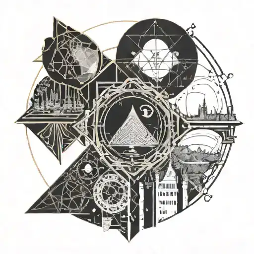 as above so below, venice, london, rome tattoo design idea