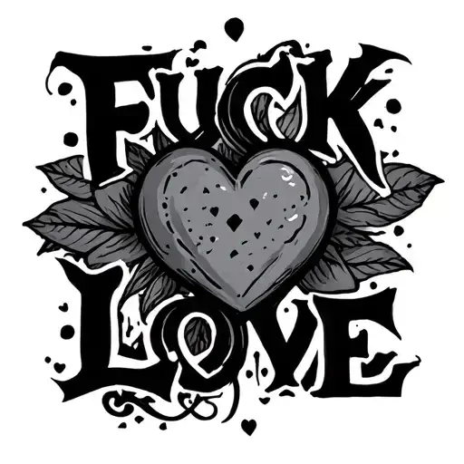 Fuck Love tattoo design idea