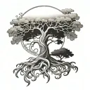 Norse tree of life tattoo design idea