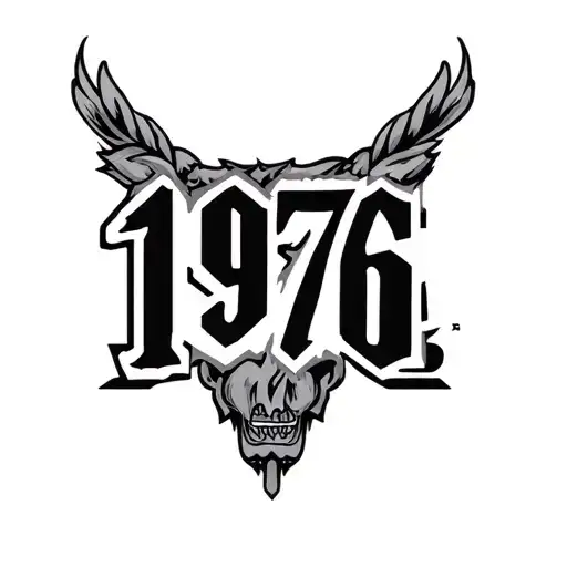 1976 Number Cholo tattoo design idea